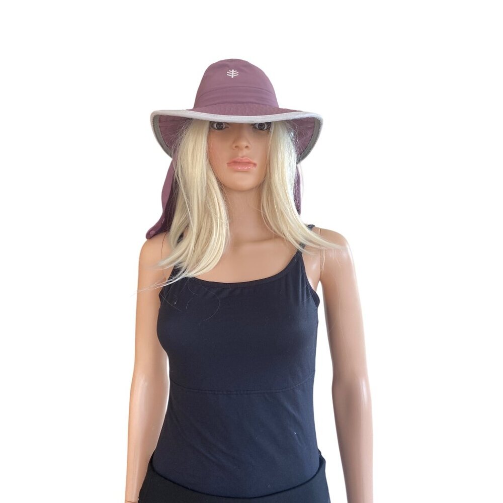 Coolibar UV 50+ Sun Protection Convertible Boating Hat KIDS Girls S/M Purple